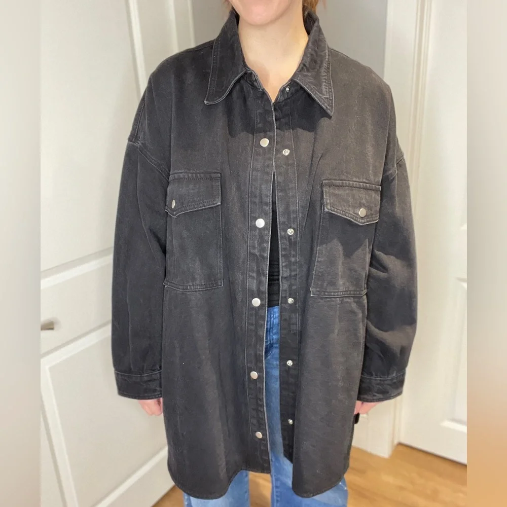 Brunette The Label Shania Black Denim Jacket - Picture 3 of 4